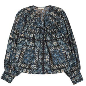 ULLA JOHNSON Satima Long Sleeve Cotton Blouse, Alternate, color, AZ - Size 2